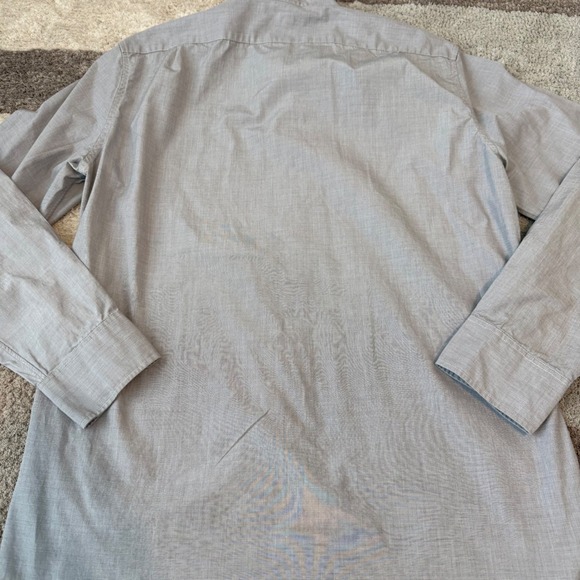 J Crew Thompson Shirtings Men's Button Down Shirt Grey Stripe Size L - Picture 6 of 10